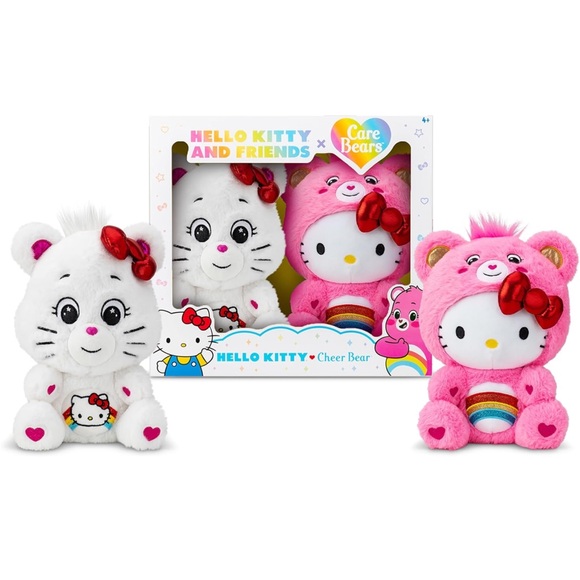 Sanrio Other - Care Bears Hello Kitty Loves Cheer Bear 10" Collectible Plush 2-Pack